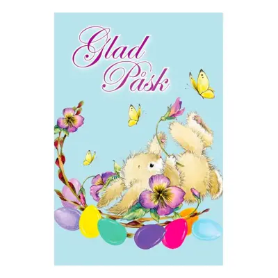 Påskkort Dubbelt Lekfull Kanin