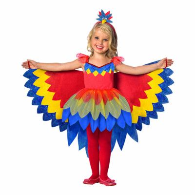 Papegoja Klänning Barn Maskeraddräkt - Small