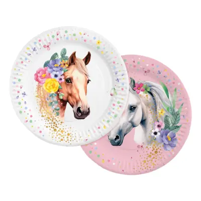 Papperstallrikar Hästar - 8-pack