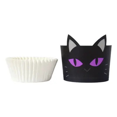 PME Cupcake Kit Svart Katt - 12-pack