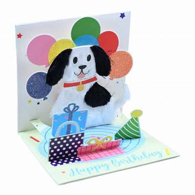 Pop-Up Kort Hund med Paket
