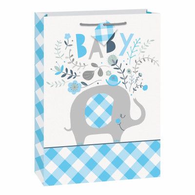 Presentpåse Blå Elefant