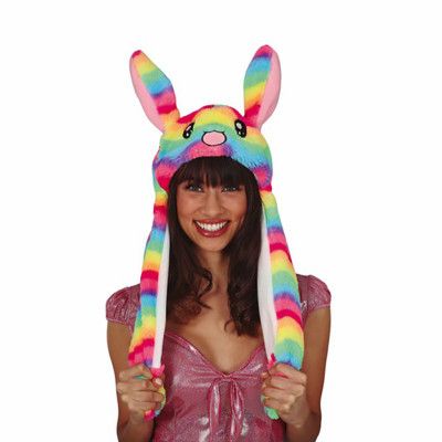 Regnbågsfärgad Kaninmössa med Viftande Öron