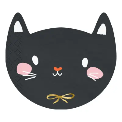 Servetter Svart Katthuvud - 20-pack