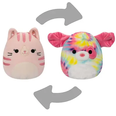 Squishmallows Flip A Mallows Laura the Tabby Cat/Sheena the Dog - Squishmallows -  Leksaksaffären