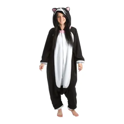 Svart Katt Kigurumi - X-Large