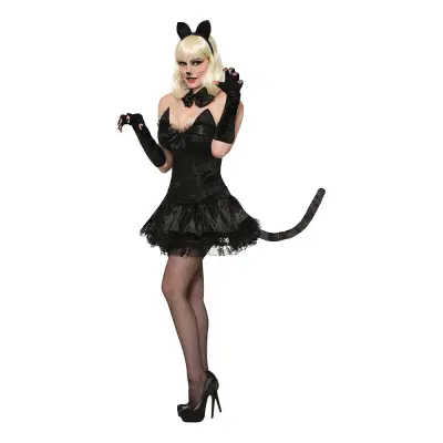 Svart Katt Maskeraddräkt - One size