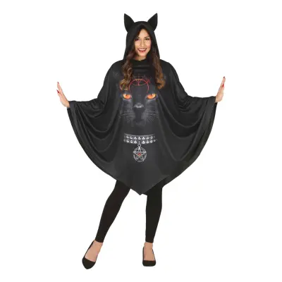 Svart Poncho Katt - One size
