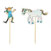 Tårtdekorationer Pippi Långstrump - 10-pack