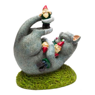 Trädgårdstomte Katt Attack