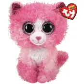 TY Beanie Boos M Reagan Katt med rosa krullig päls - TY -  Leksaksaffären