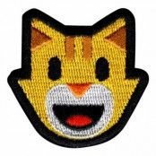 Tygmärke Emoji Glad Katt