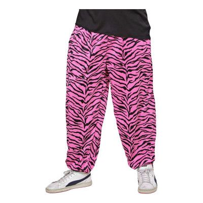 80-tals Baggy Byxor Zebra Rosa - Medium/Large