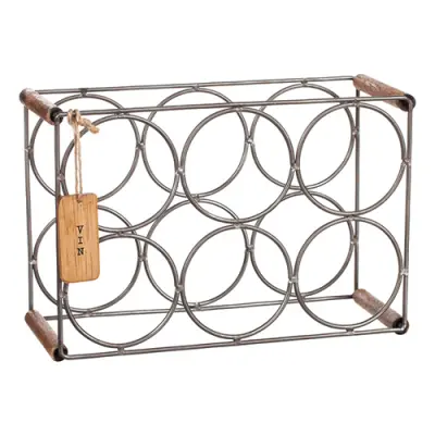 Vinställ Råmetall/Trä