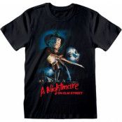 Nightmare On Elm Street T-shirt - Logo Poster - S XL - för Herr - svart