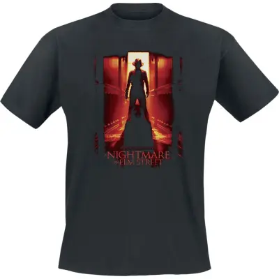 Terror på Elm Street T-shirt - He Knows Where You Sleep - S 3XL - för Herr - svart