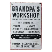 Plåttavla Grandpas Workshop