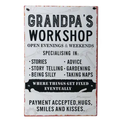 Plåttavla Grandpas Workshop