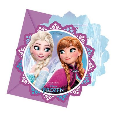 Inbjudningskort Disney Frost/Frozen - 6-pack