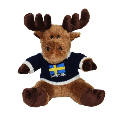 Älg Med Tröja Sweden - 20 cm