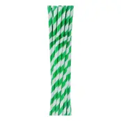 Böjbara Papperssugrör Grön Randiga - 12-pack