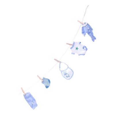 Babyshower Girlang Klädlina Blå