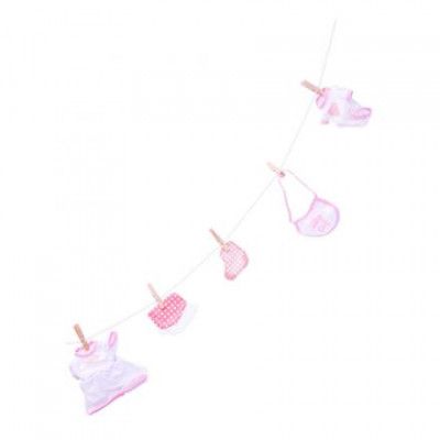 Babyshower Girlang Klädlina Rosa