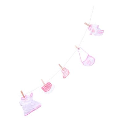 Babyshower Girlang Klädlina Rosa