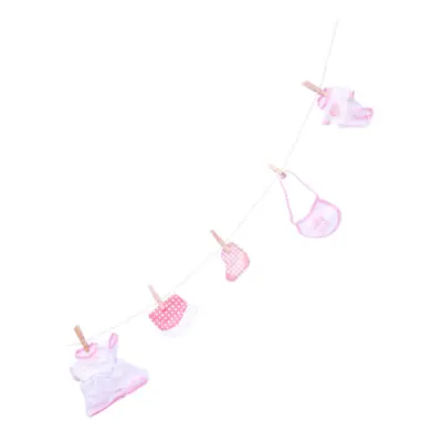 Babyshower Girlang Klädlina Rosa