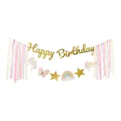 Banderoll Happy Birthday Enhörningar