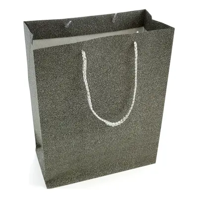 Presentpåse Svart Glitter - Small