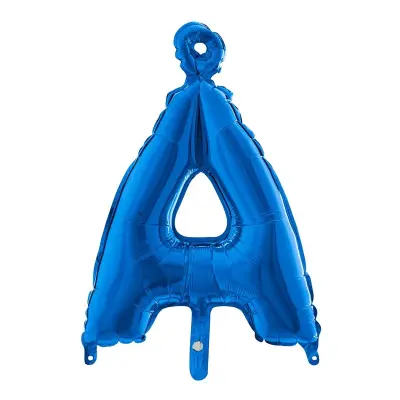 Bokstavsballong Mini Blå Metallic - Bokstav Å