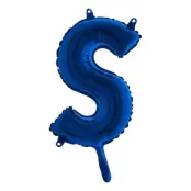 Bokstavsballong Mini Blå Metallic - Bokstav S