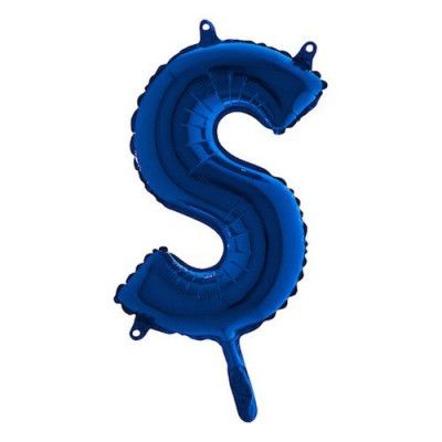 Bokstavsballong Mini Blå Metallic - Bokstav S