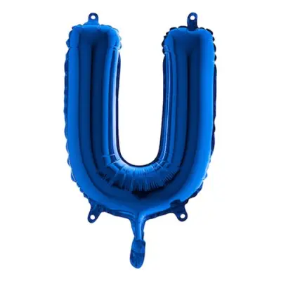 Bokstavsballong Mini Blå Metallic - Bokstav U