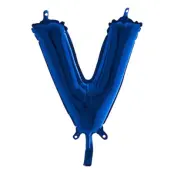 Bokstavsballong Mini Blå Metallic - Bokstav V