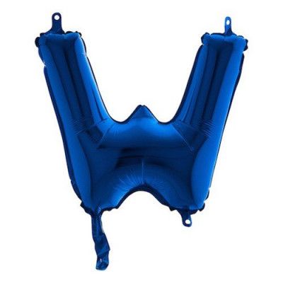 Bokstavsballong Mini Blå Metallic - Bokstav W