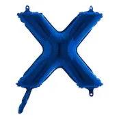 Bokstavsballong Mini Blå Metallic - Bokstav X