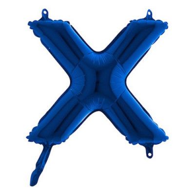 Bokstavsballong Mini Blå Metallic - Bokstav X