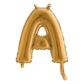 Bokstavsballong Mini Guld - Bokstav A