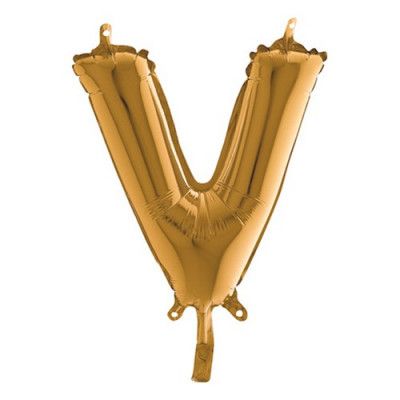 Bokstavsballong Mini Guld - Bokstav V