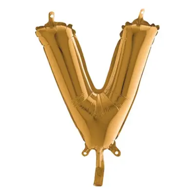 Bokstavsballong Mini Guld - Bokstav V
