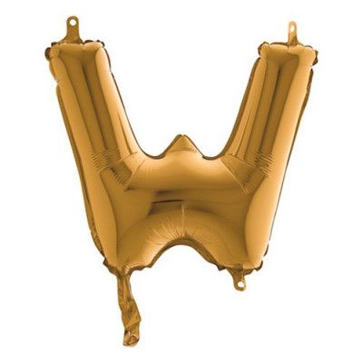 Bokstavsballong Mini Guld - Bokstav W