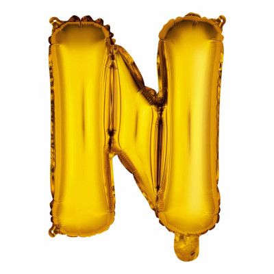 Bokstavsballong Mini Guld Metallic - Bokstav N