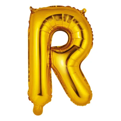Bokstavsballong Mini Guld Metallic - Bokstav R