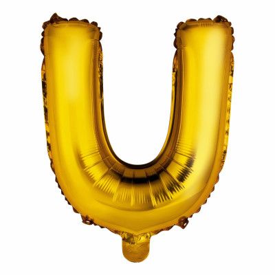 Bokstavsballong Mini Guld Metallic - Bokstav U