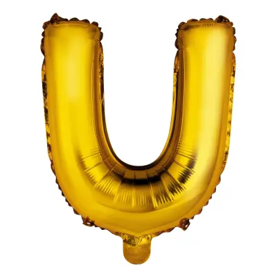 Bokstavsballong Mini Guld Metallic - Bokstav U