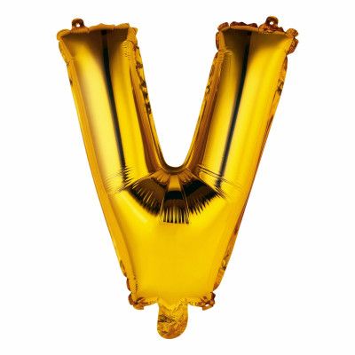 Bokstavsballong Mini Guld Metallic - Bokstav V