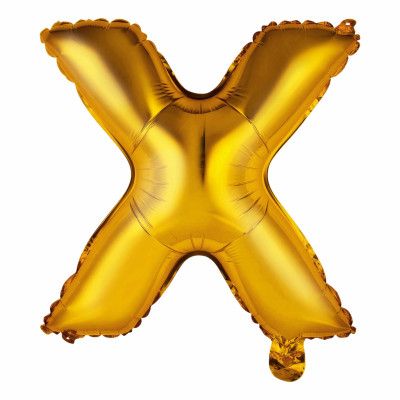 Bokstavsballong Mini Guld Metallic - Bokstav X