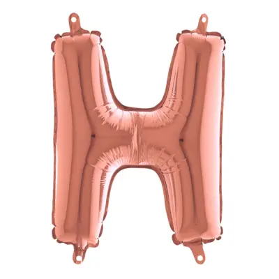 Bokstavsballong Mini Roséguld - Bokstav H